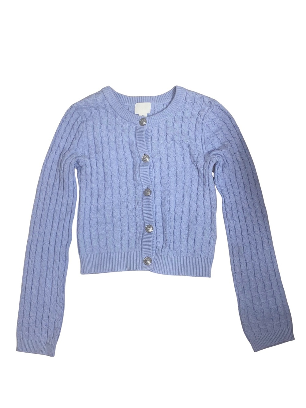 H&M Pastel Blue Cable-Knit Button Cardigan S